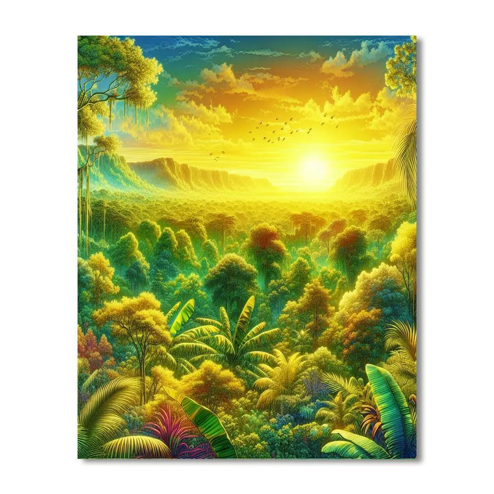 Lush Jungle Awakening Paint By Numbers Art