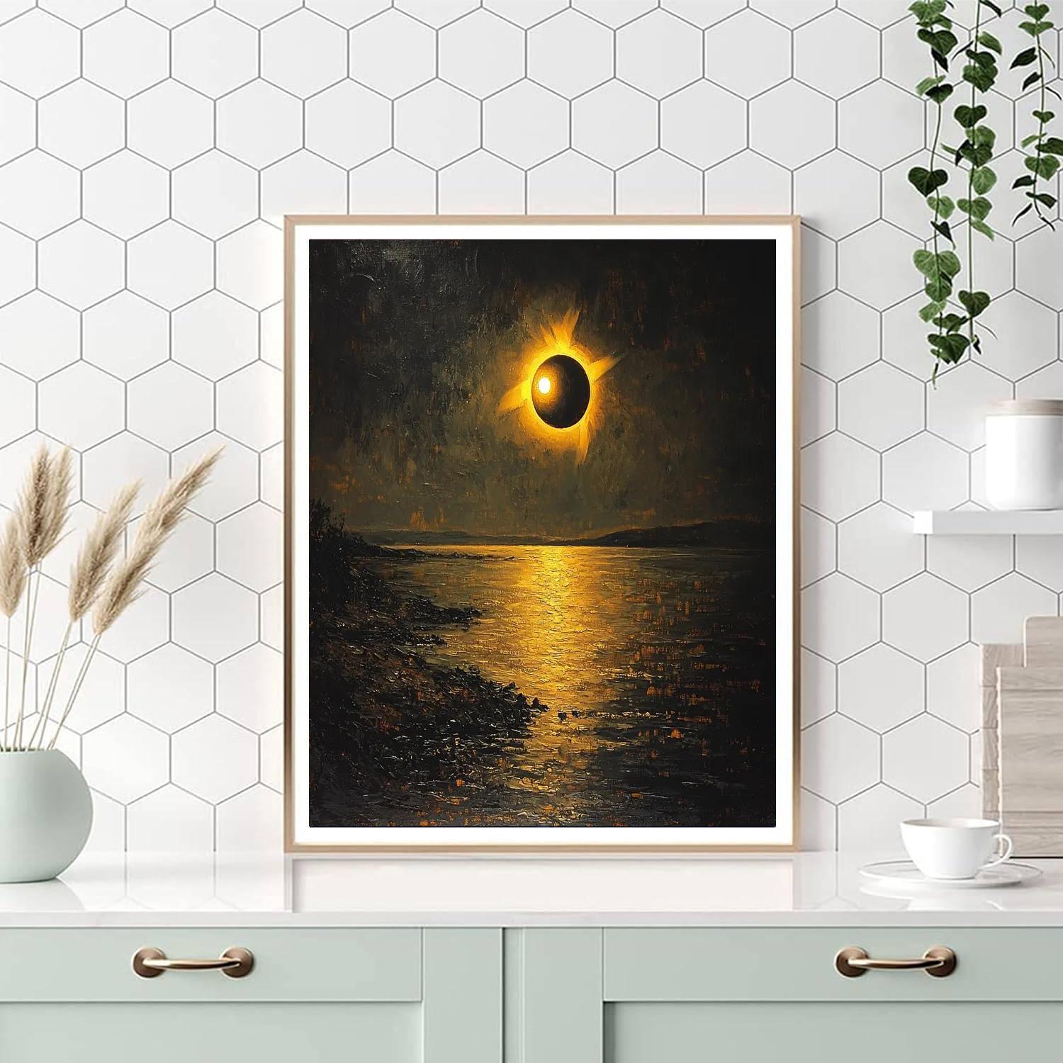 Edvard Munch Inspired Dreamy Solar Eclipse  Paint By Numbers