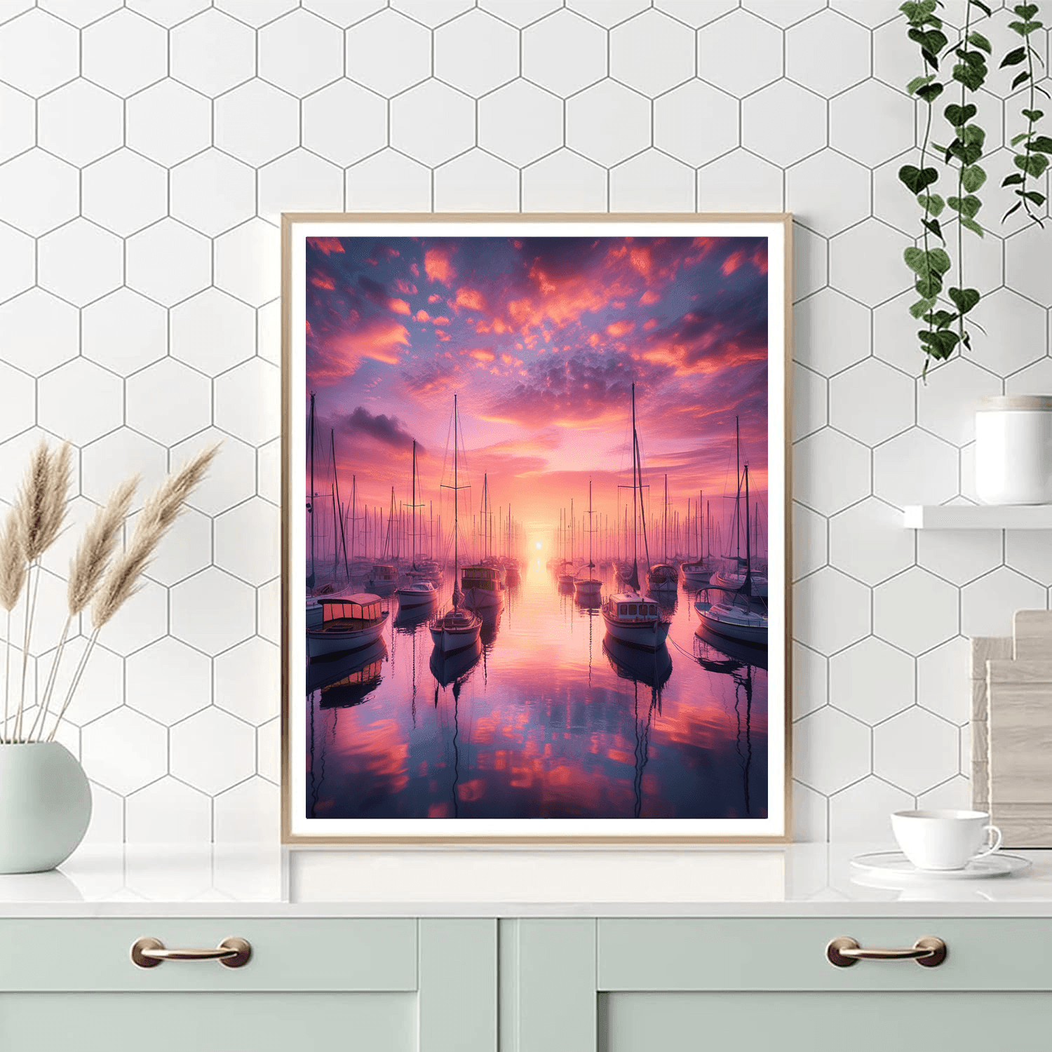 Harbor At Sunrise Paint By Numbers