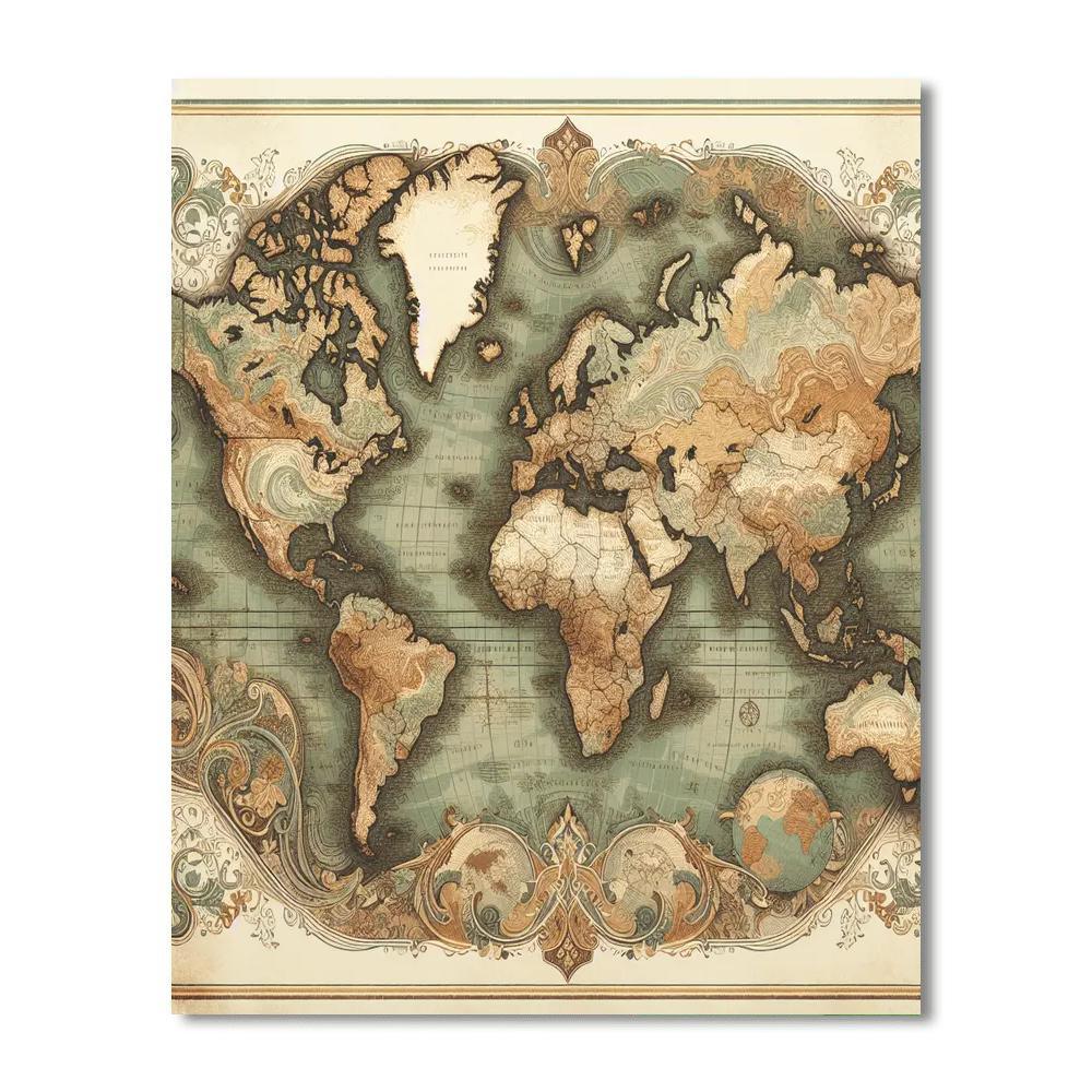 Vintage Map Adventures Paint By Numbers Kits