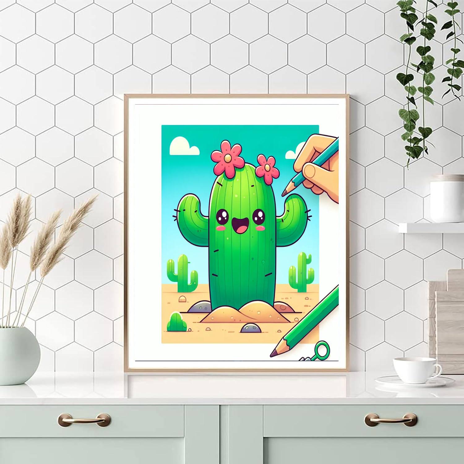 Funny Cactus Painting By Numbers Kit
