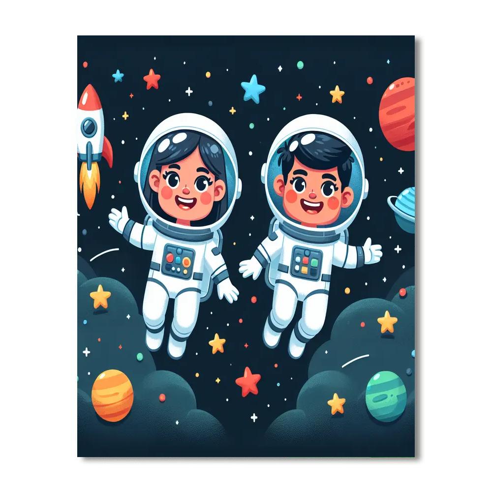 Daring Astronauts Paint By Numbers Art