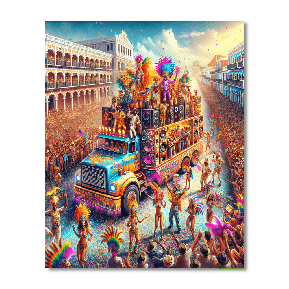 Carnival Of Salvador - Brazil Number Painting