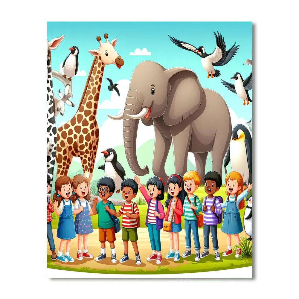 Fantastic Zoo Adventure Number Painting