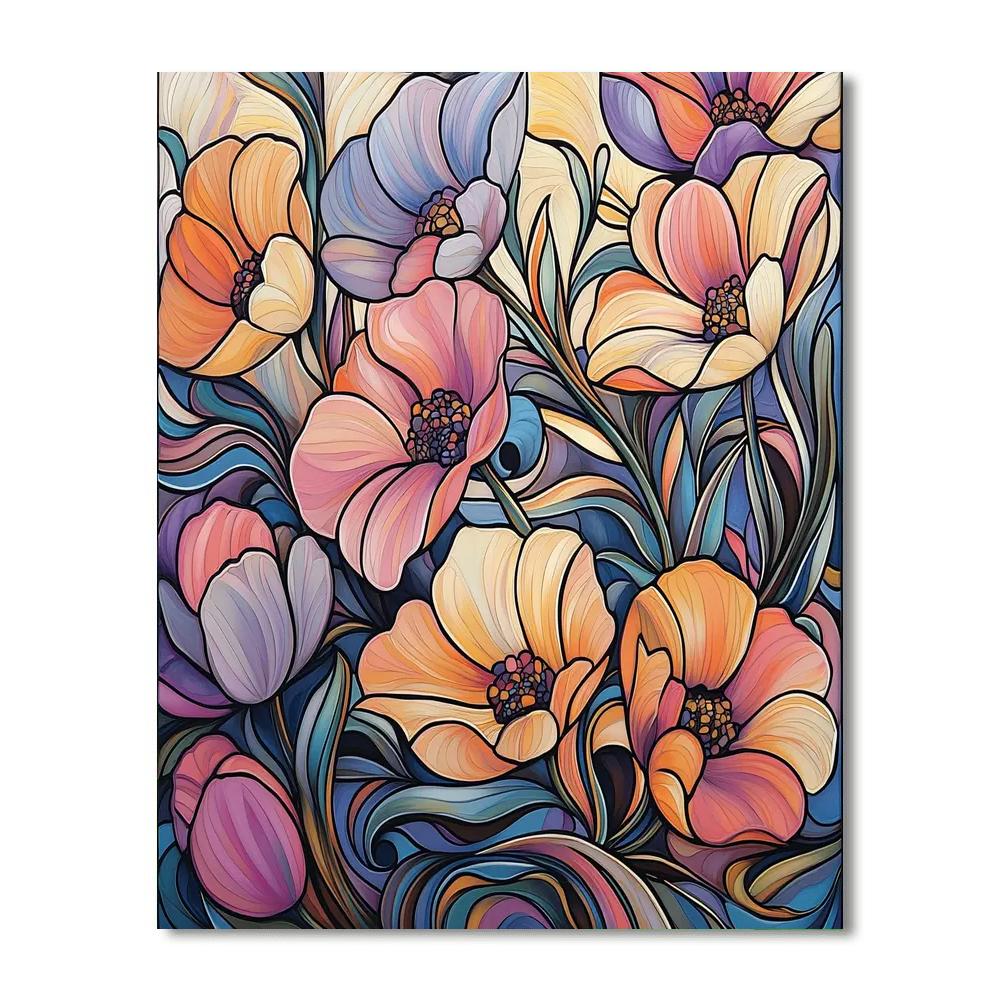 Alphonse Mucha Inspired Botanical Ballet  Painting Number Kit