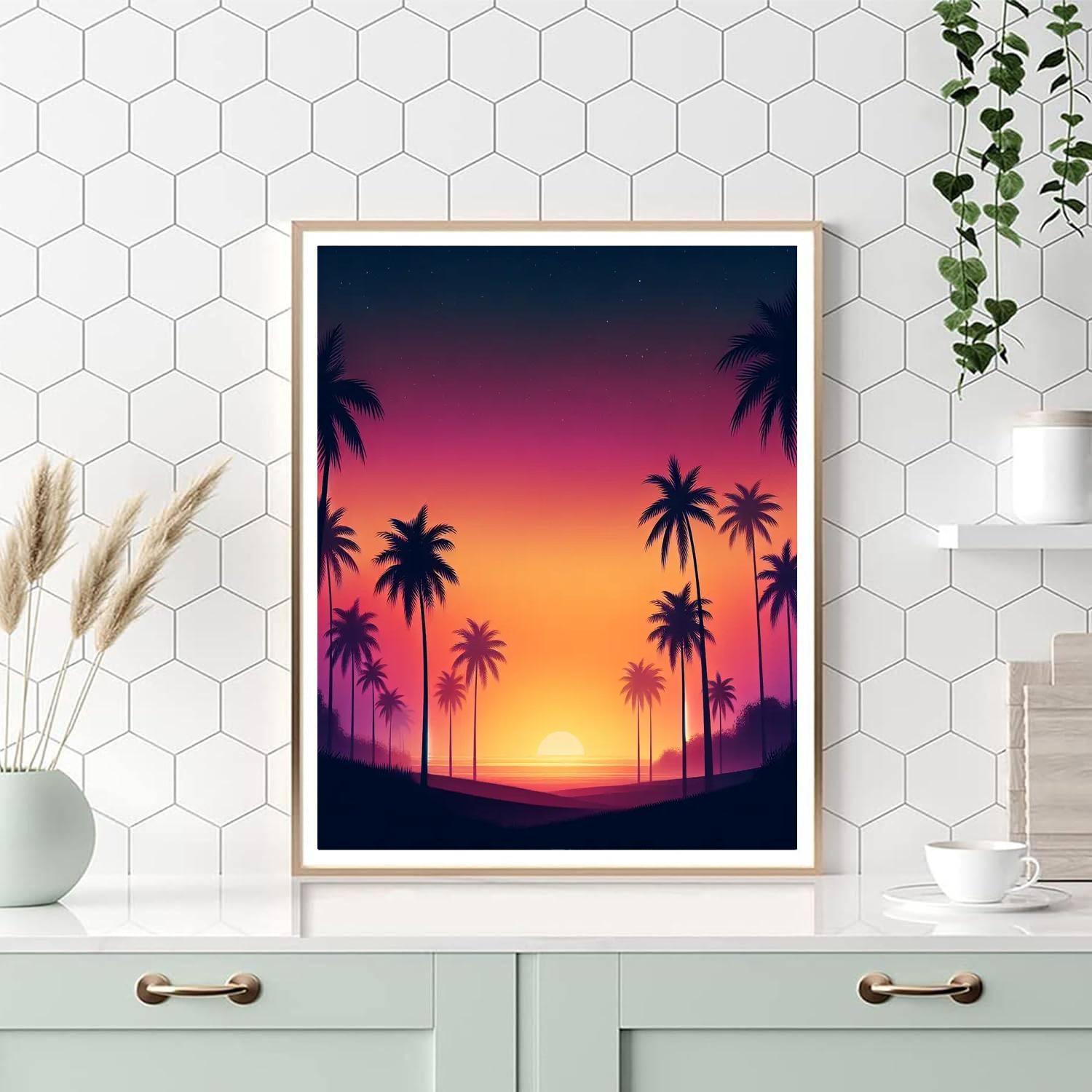 Tropical Evening Glow Painting By Numbers Kit