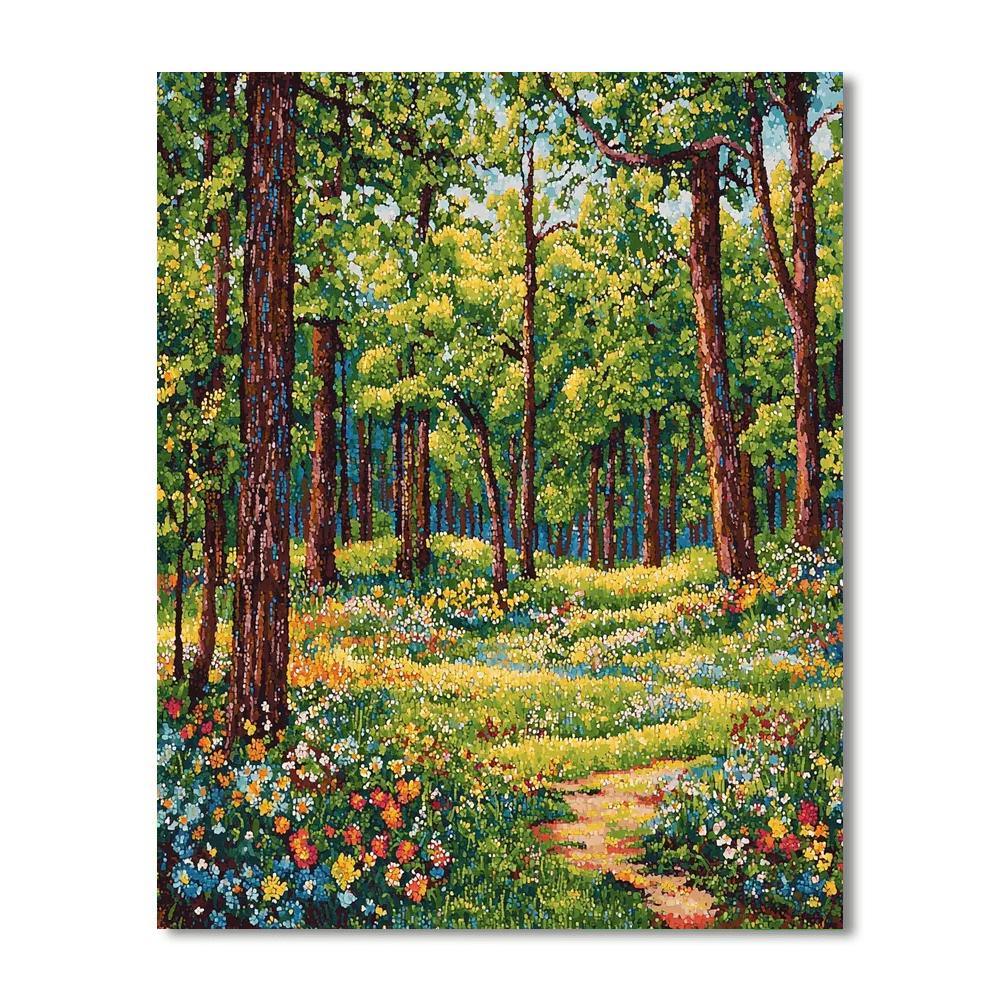 Georges Seurat Inspired Enchanting Forest Of Colors  Paint By Numbers Kits