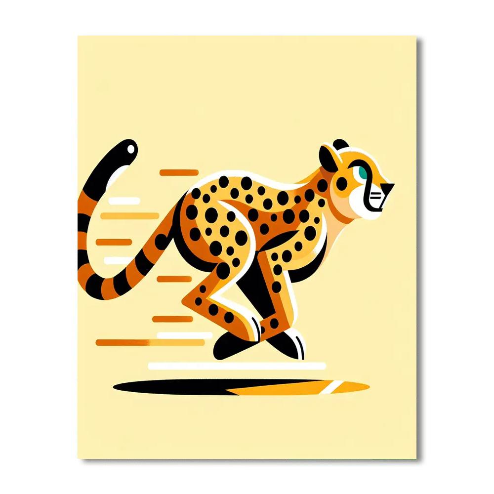 Clever Cheetah Chase Painting Number Kit