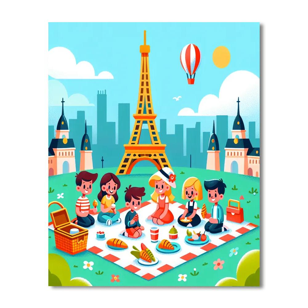 Petite Parisian Picnic Paint By Numbers Art