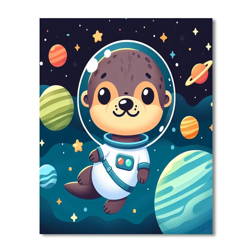 Astronaut Otter Journey Numbered Painting Kits