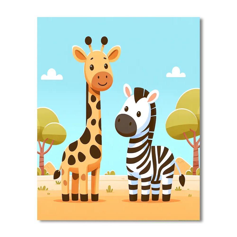 Safari Animals Gathering Numbered Painting Kits