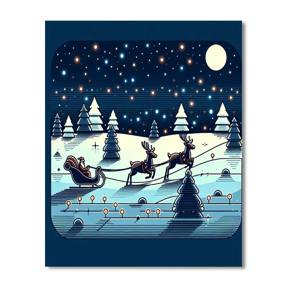 Winter Wonderland Sleigh Ride Painting By Numbers Kit