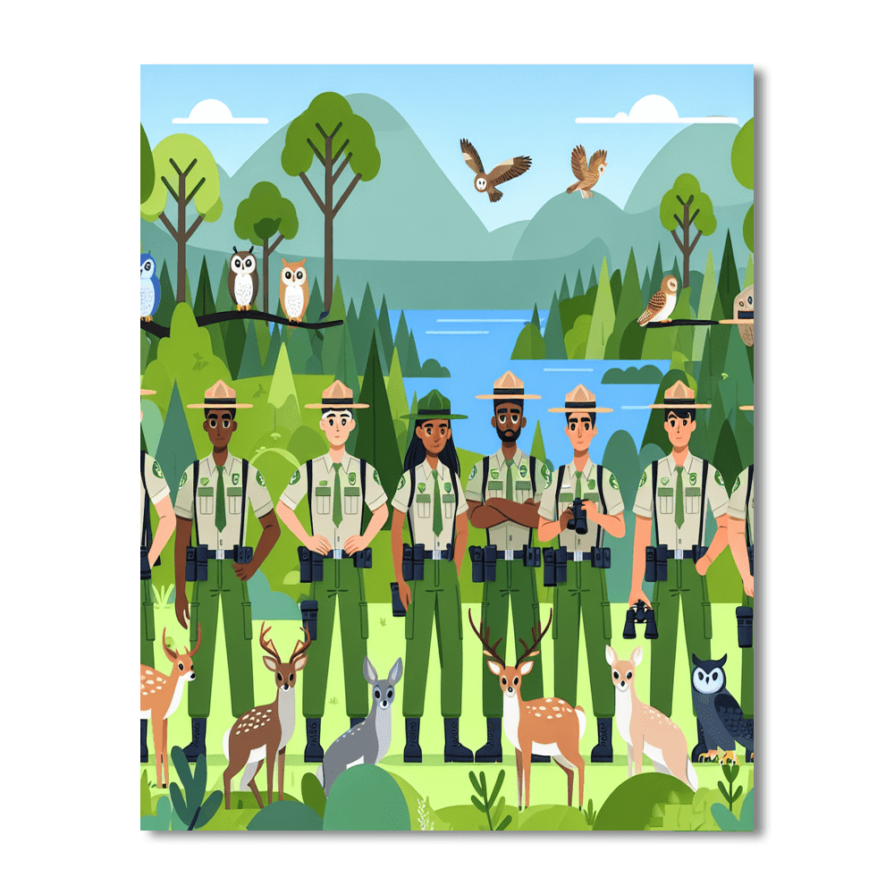 Forest Ranger Patrol Painting By Numbers Kit