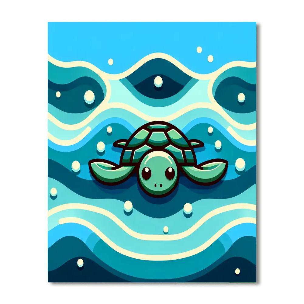 Sailing Sea Turtle Tale Number Painting