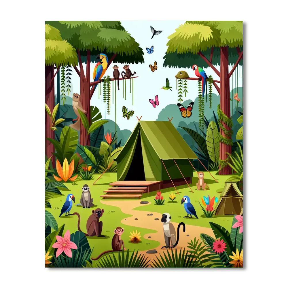 Rainforest Adventure Camp Paint By Number