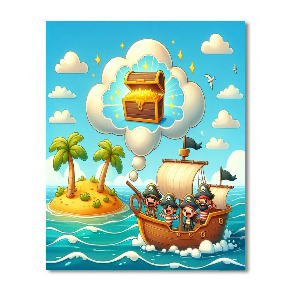 Pirate's Quest For Treasure DIY Paint By Numbers