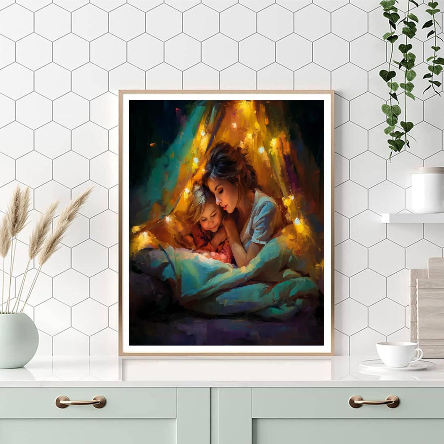 Cuddle Up With Mom Painting Number Kit