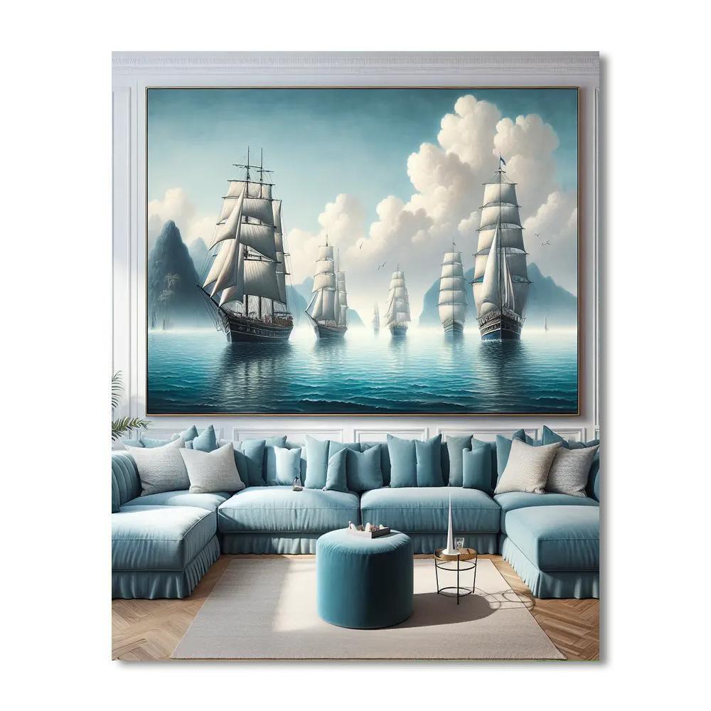 Classic Ocean Sailboats DIY Paint By Numbers