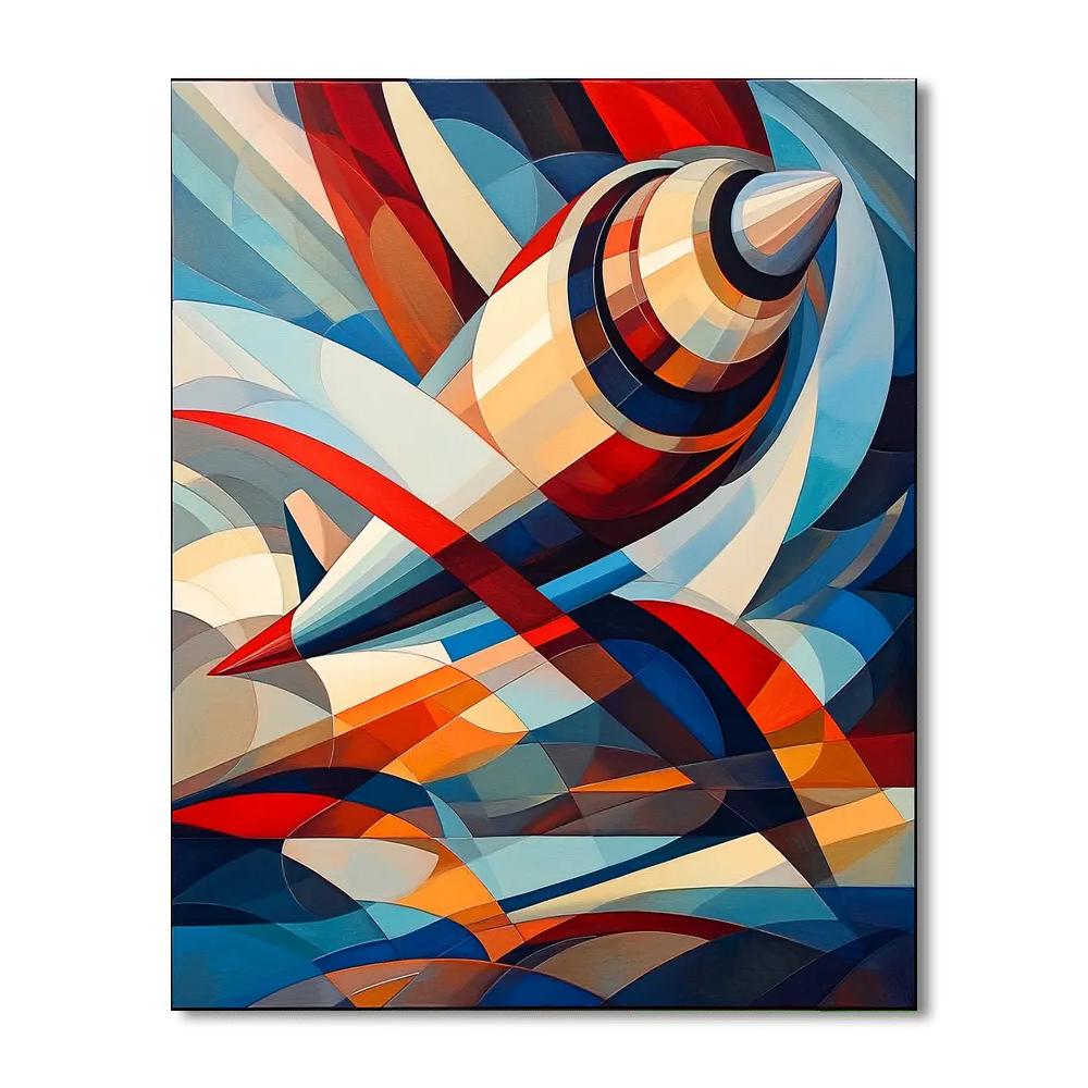 Giacomo Balla Inspired Aviation In Abstract Motion  Paint By Numbers
