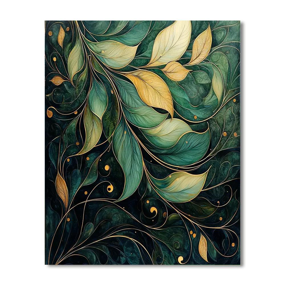 Alphonse Mucha Inspired Dance Of Leaves  Numbered Painting Kits