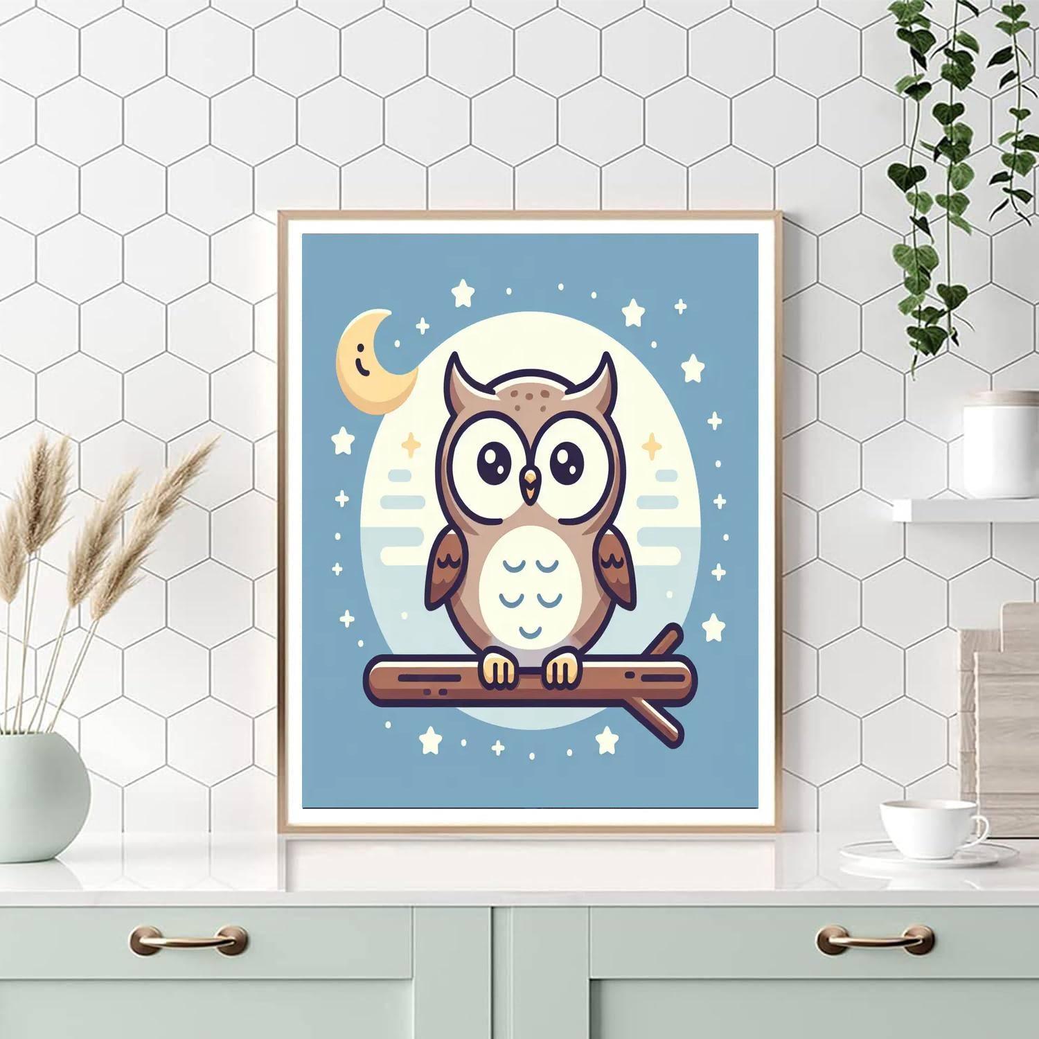 Cheerful Moonlit Owl Paint By Number