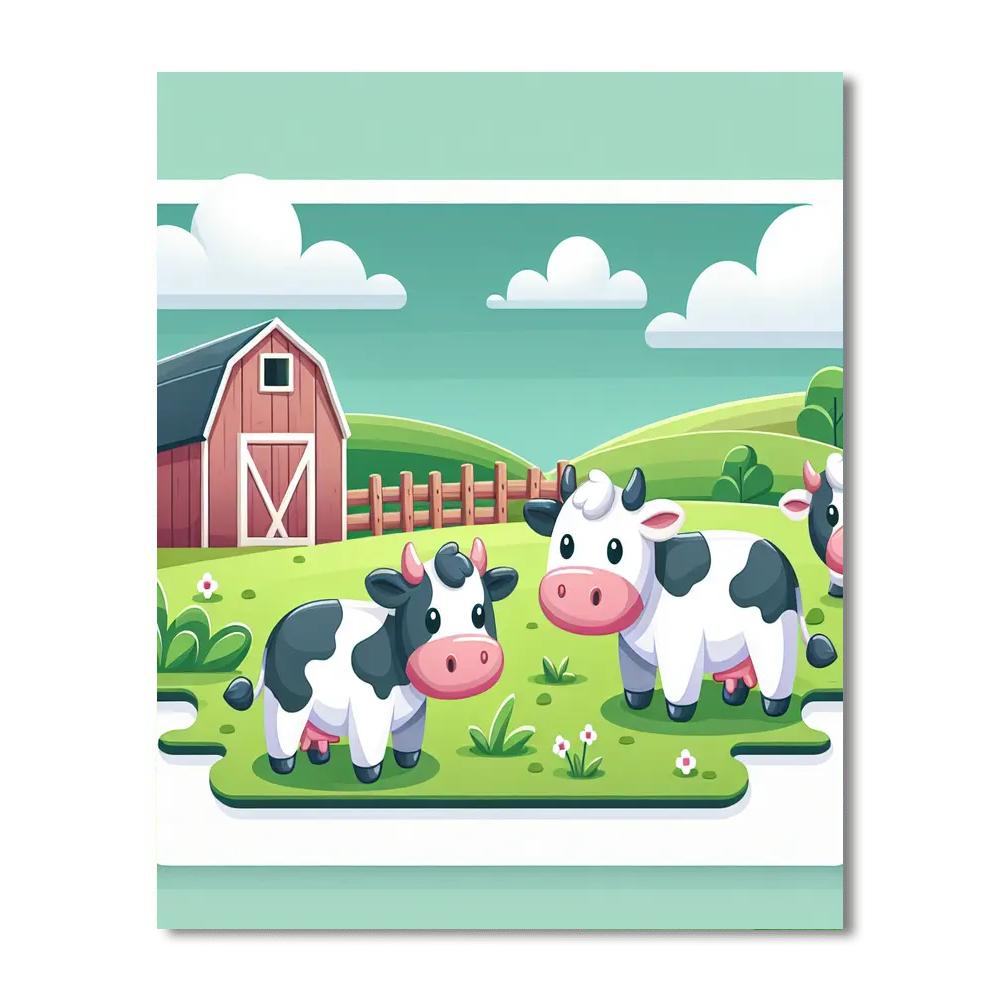 Colorful Cows Paint By Numbers Kits