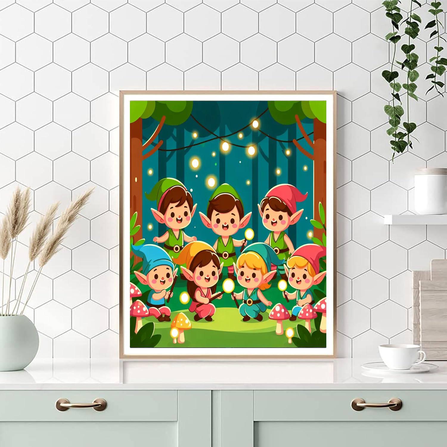 Elves' Enchanted Forest Paint By Number