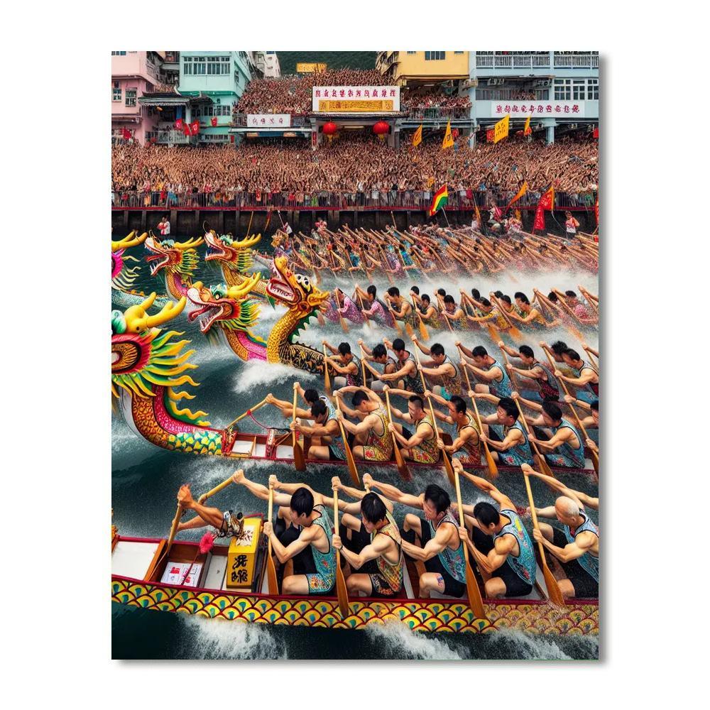 Dragon Boat Festival - Hong Kong Paint By Color