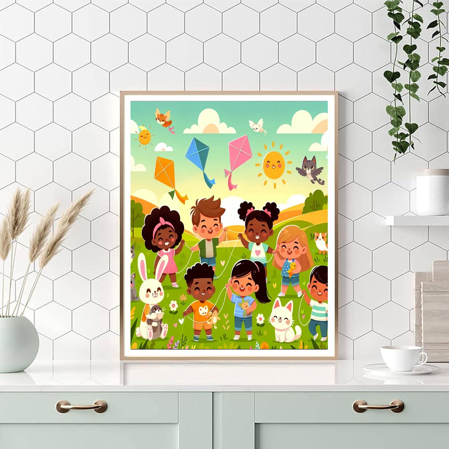 Colorful Kite Carnival Painting By Numbers Kit