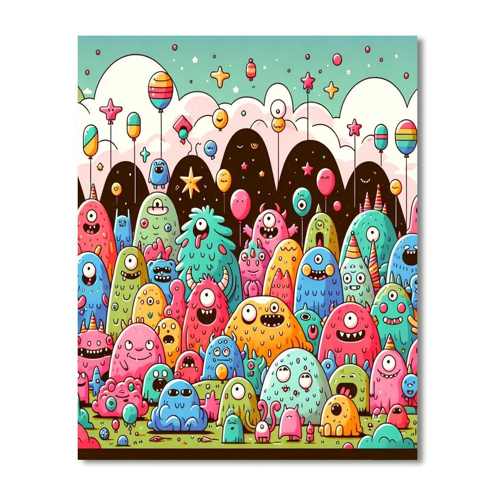 Adventure With Silly Monsters Painting By Numbers Kit