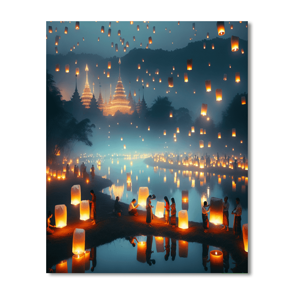 Yee Peng Lantern Festival - Chiang Mai, Thailand Paint By Number