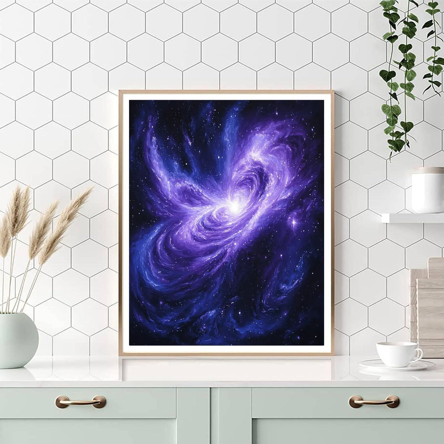 Caravaggio Inspired Cosmic Light Symphony  Paint By Color