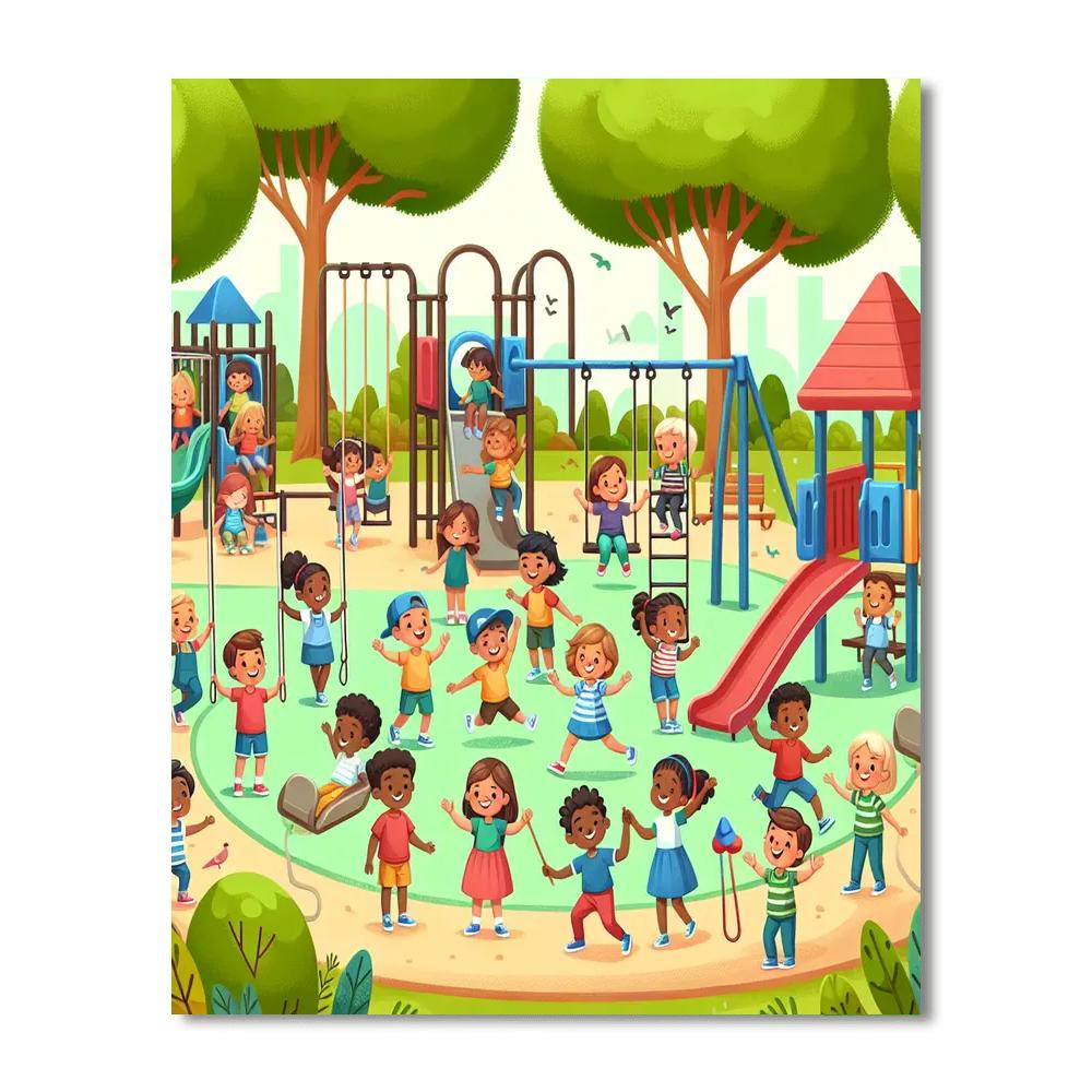 Vibrant Playground Fun Painting By Numbers Kit