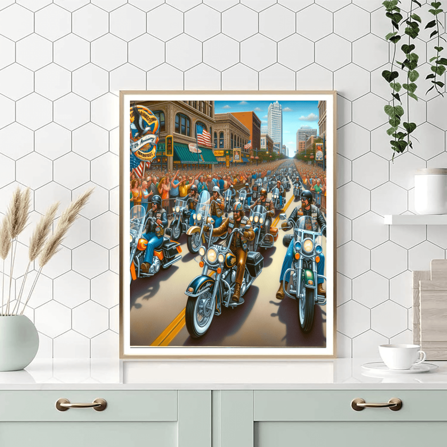 Harley Davidson 110th Anniversary Rally Paint By Numbers Art