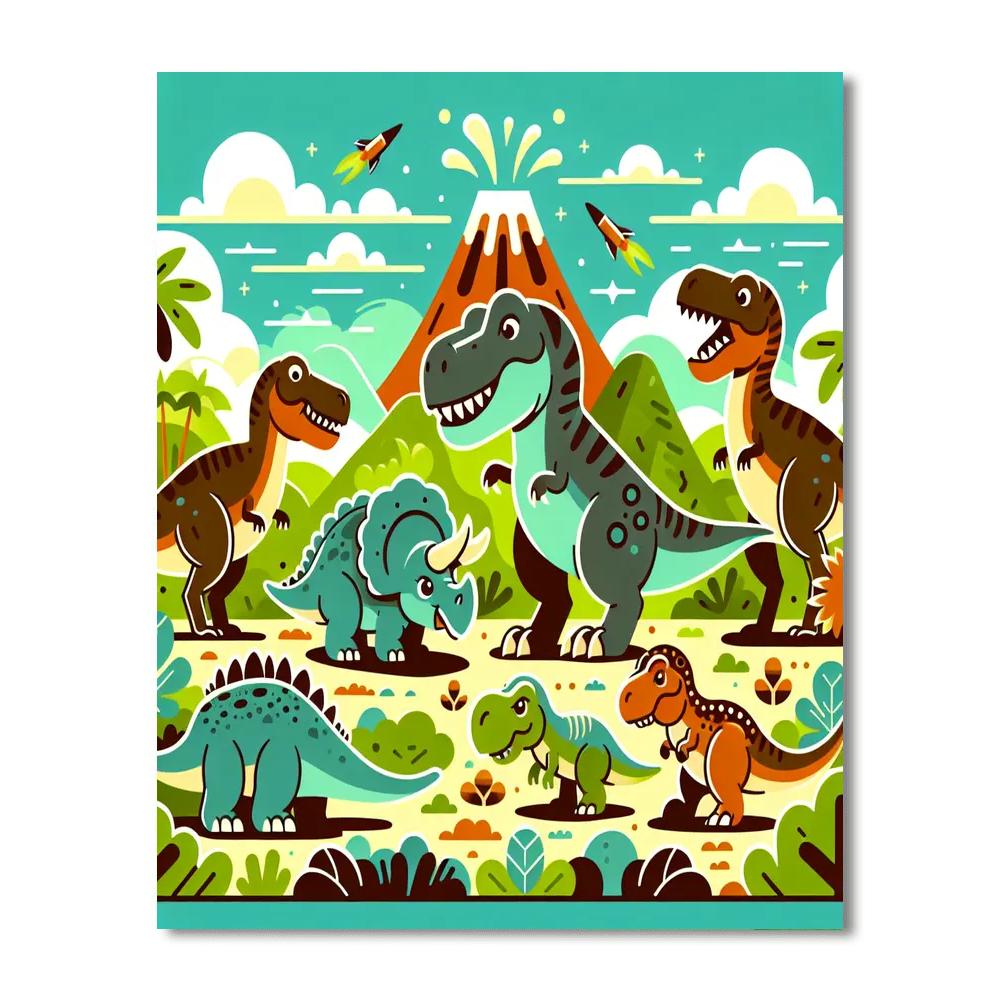 Dinosaurs Of The Ancient World DIY Paint By Numbers