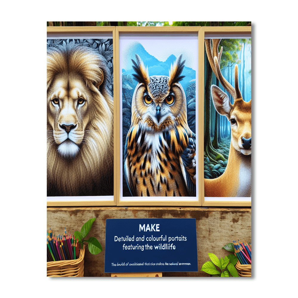 Artistic Wildlife Portraits Paint By Numbers Art