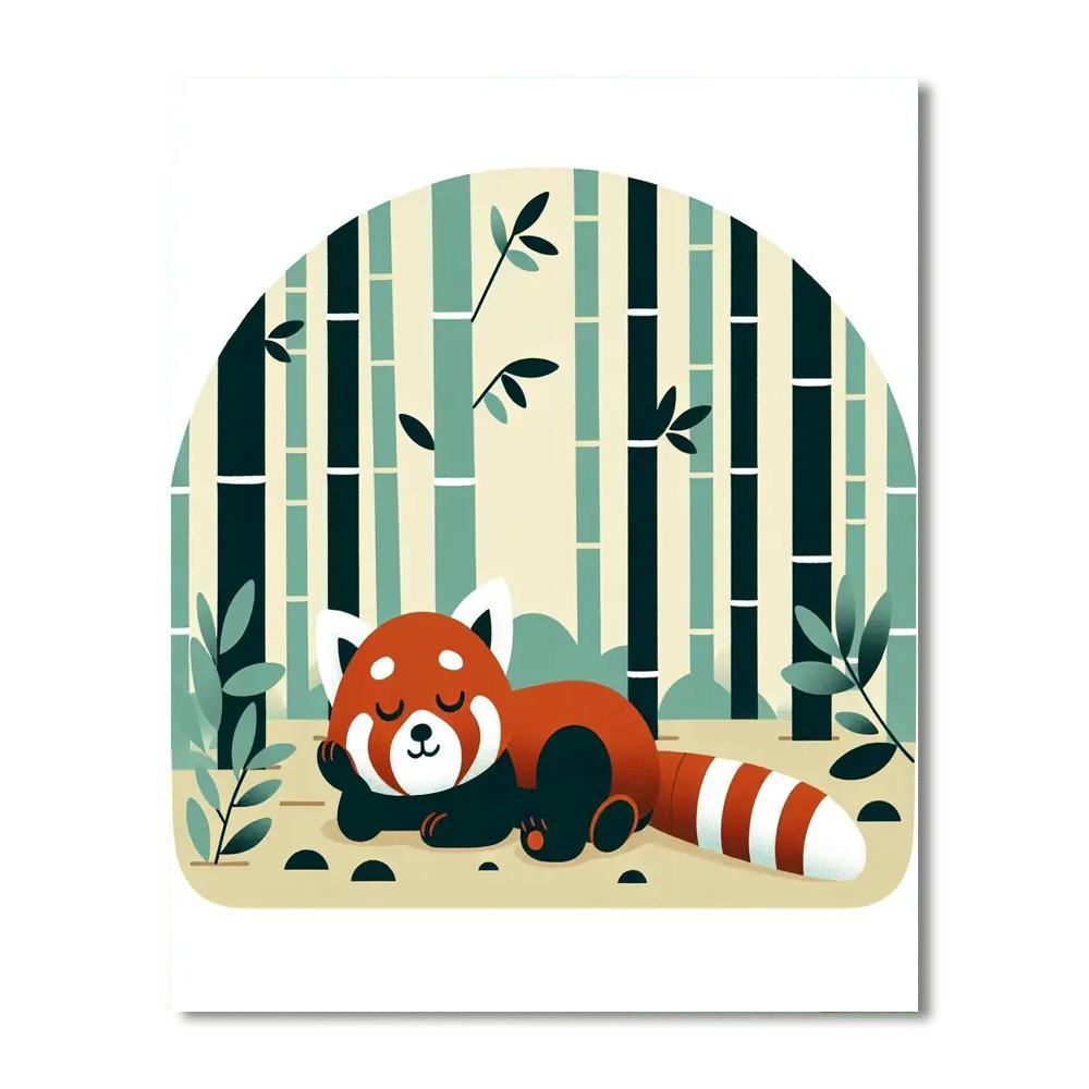 Resting Red Pandas Numbered Painting Kits