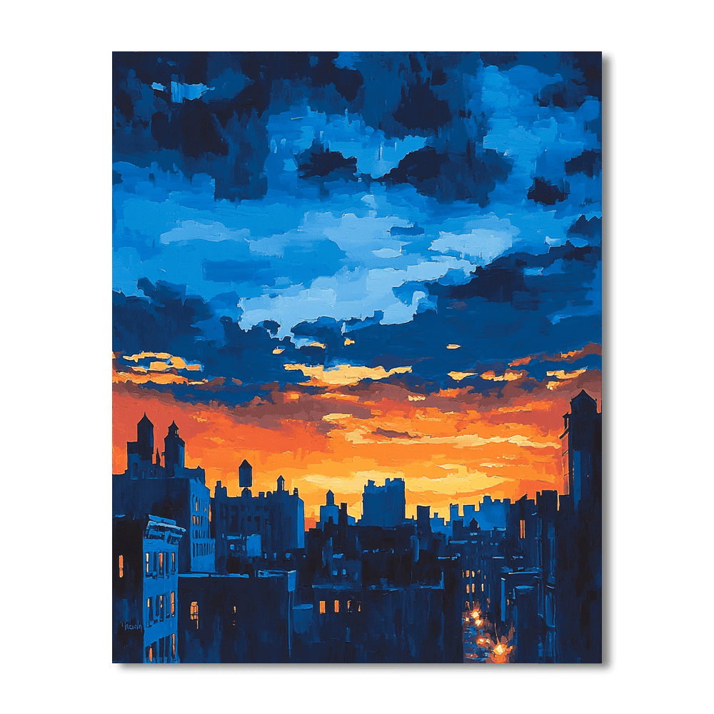 Edward Hopper Inspired Urban Sunset Vibes  Paint By Color