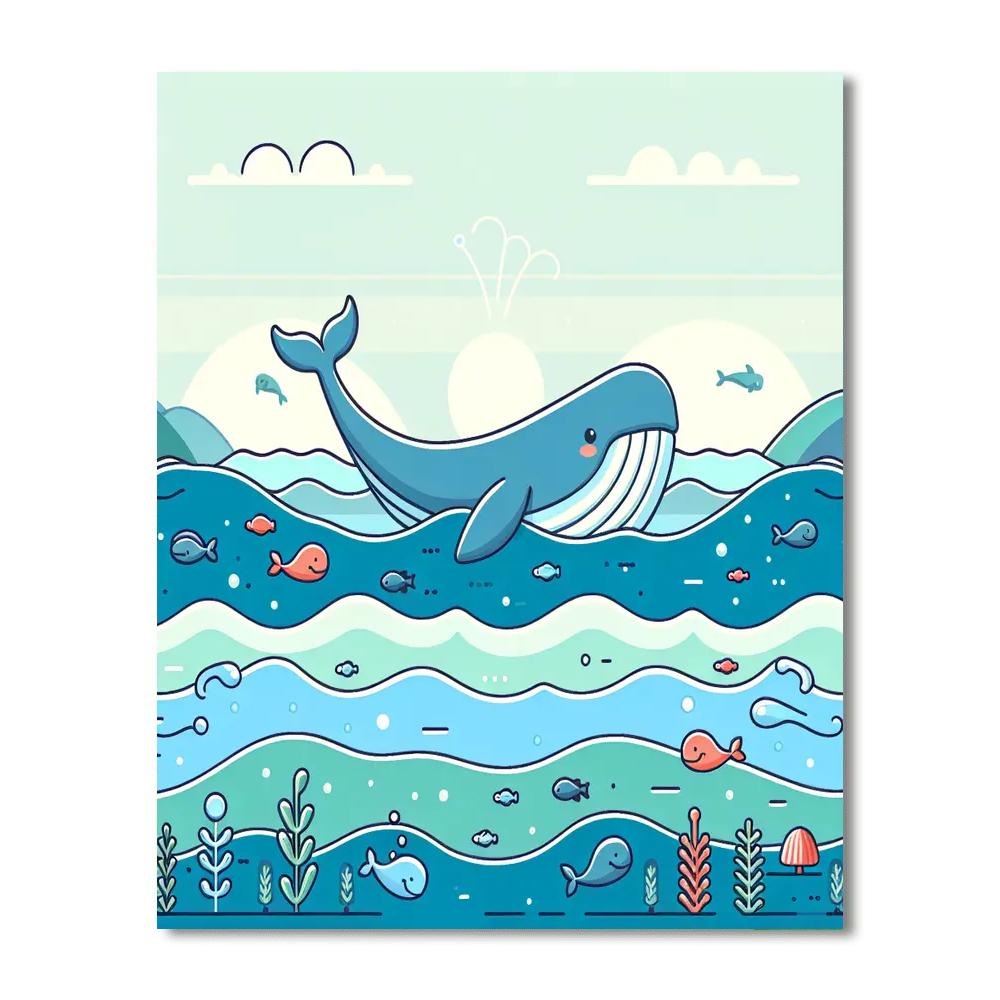 Friendly Whale's Ocean Journey Numbered Painting Kits