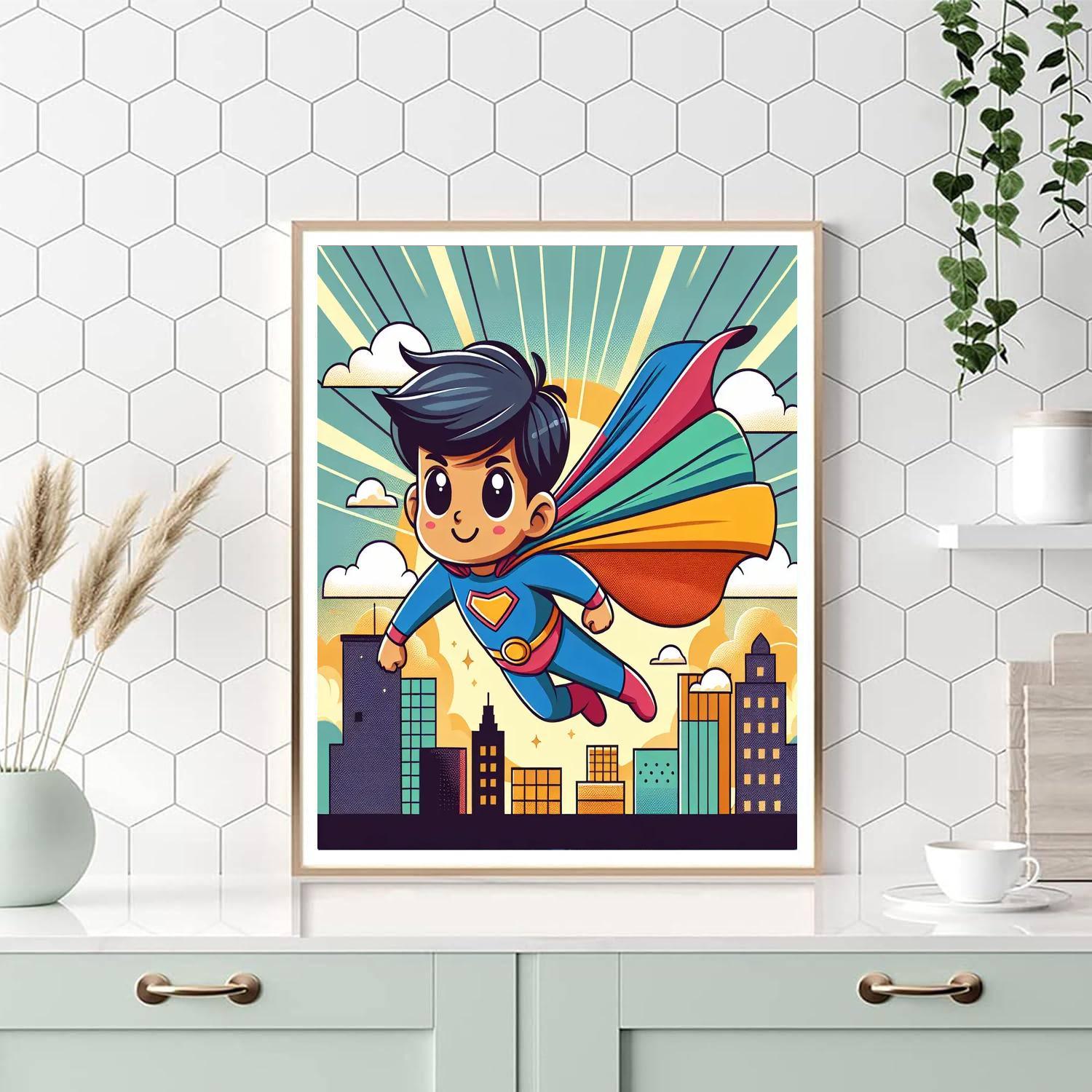Heroic Super Kid Adventures DIY Paint By Numbers