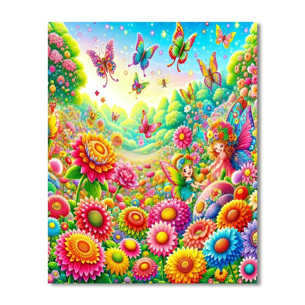 Joyful Fairytale Garden Number Painting