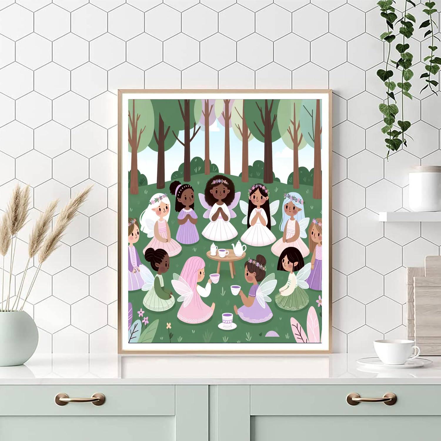 Fairy Forest Tea Party DIY Paint By Numbers