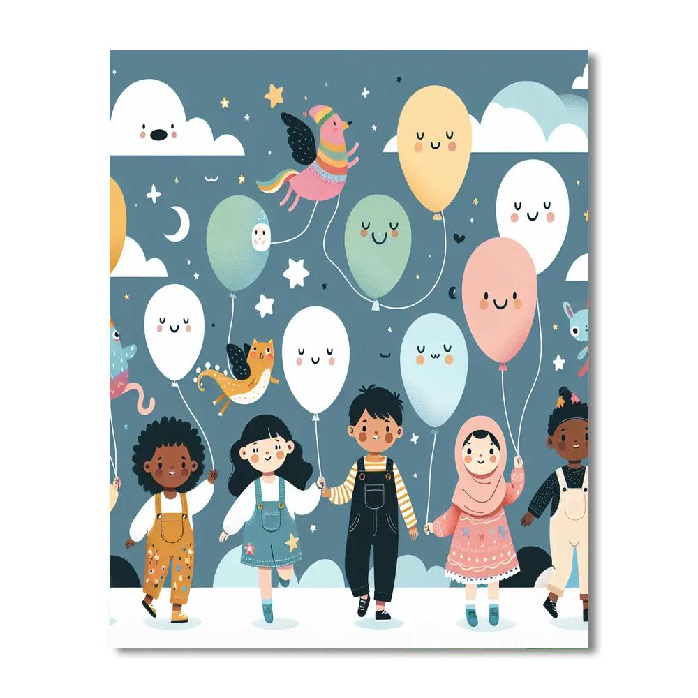 Ballooning Through Dreamland Painting By Numbers Kit