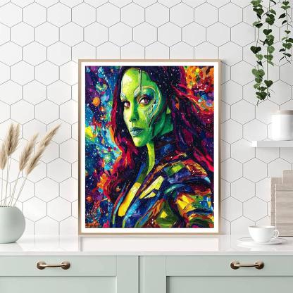 Zoe Saldana: The Cosmic Dance Of Gamora Paint By Color