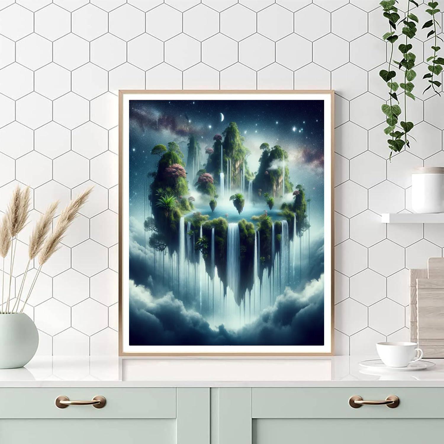 Surreal Dreamscape Oasis Number Painting