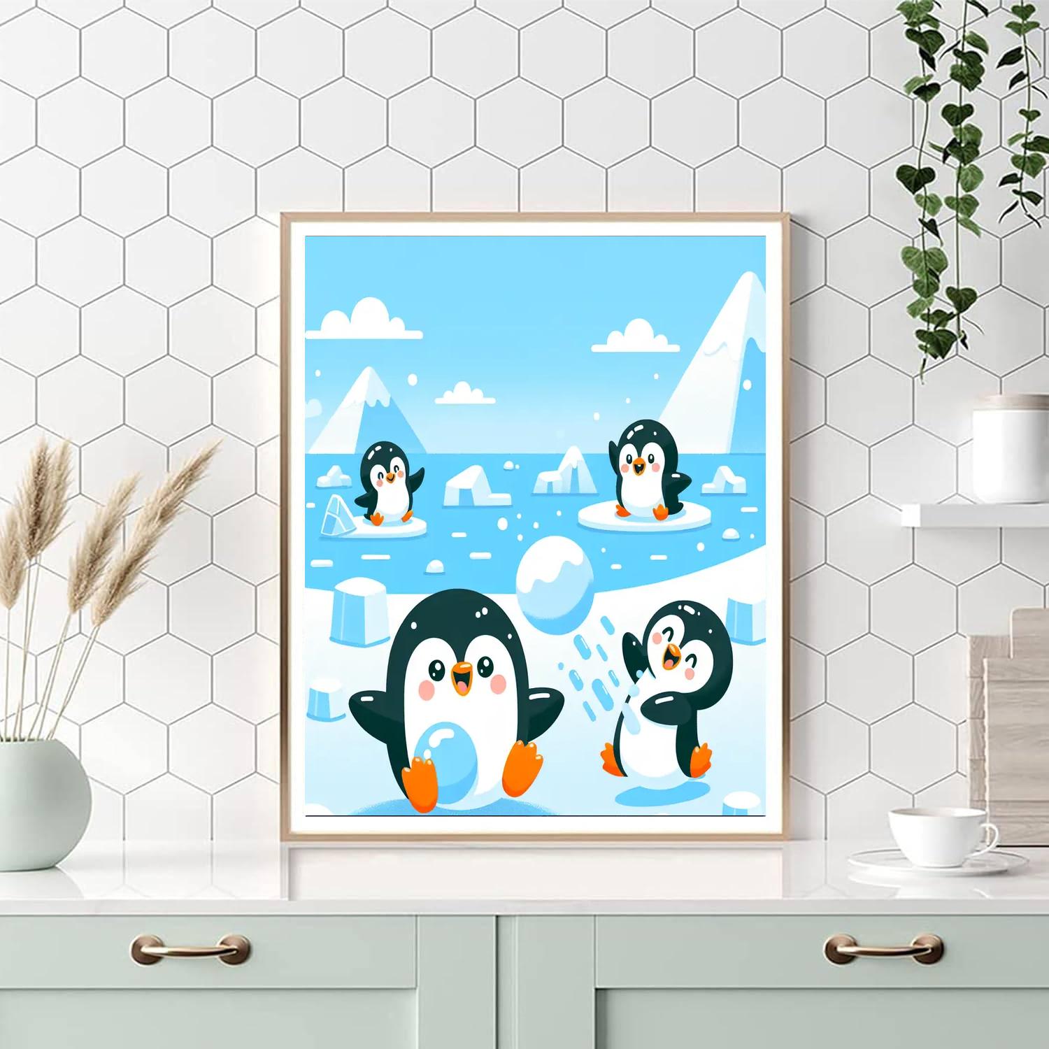 Adventurous Penguins Painting Number Kit
