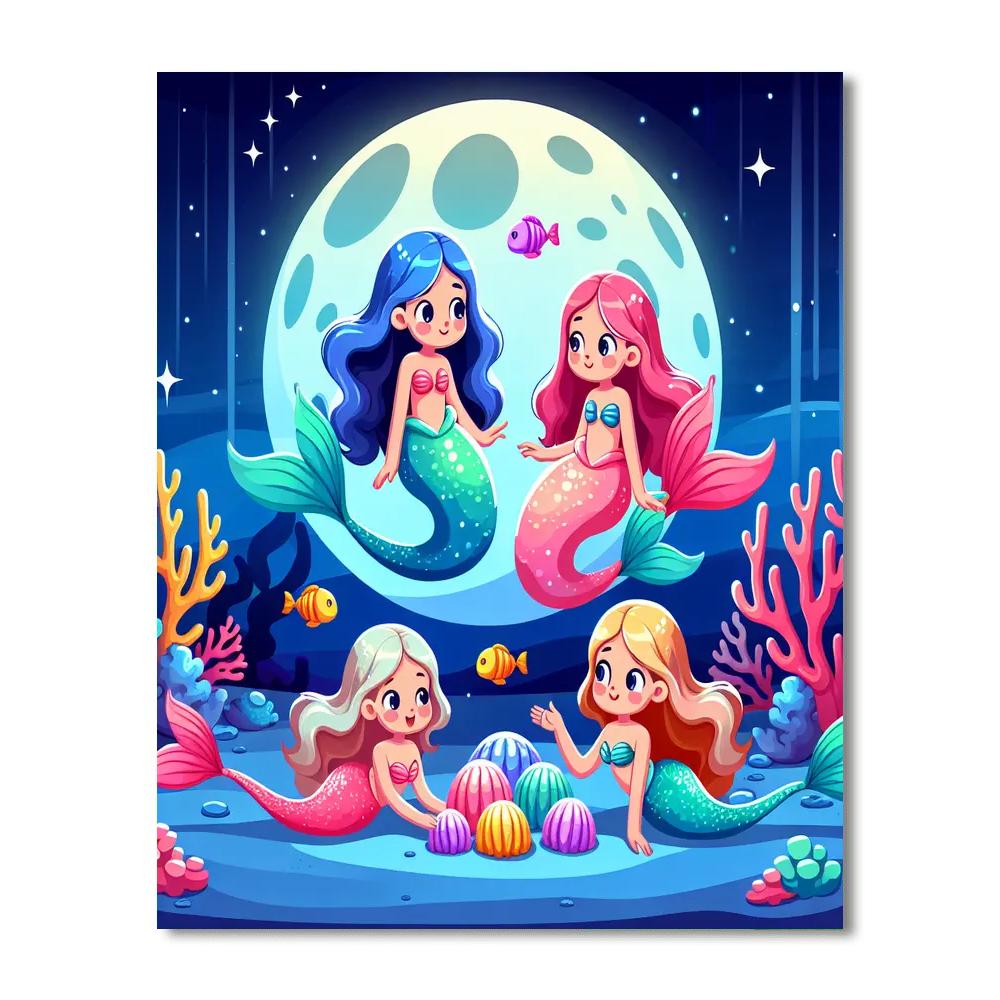 Moonlit Mermaid Melody Numbered Painting Kits