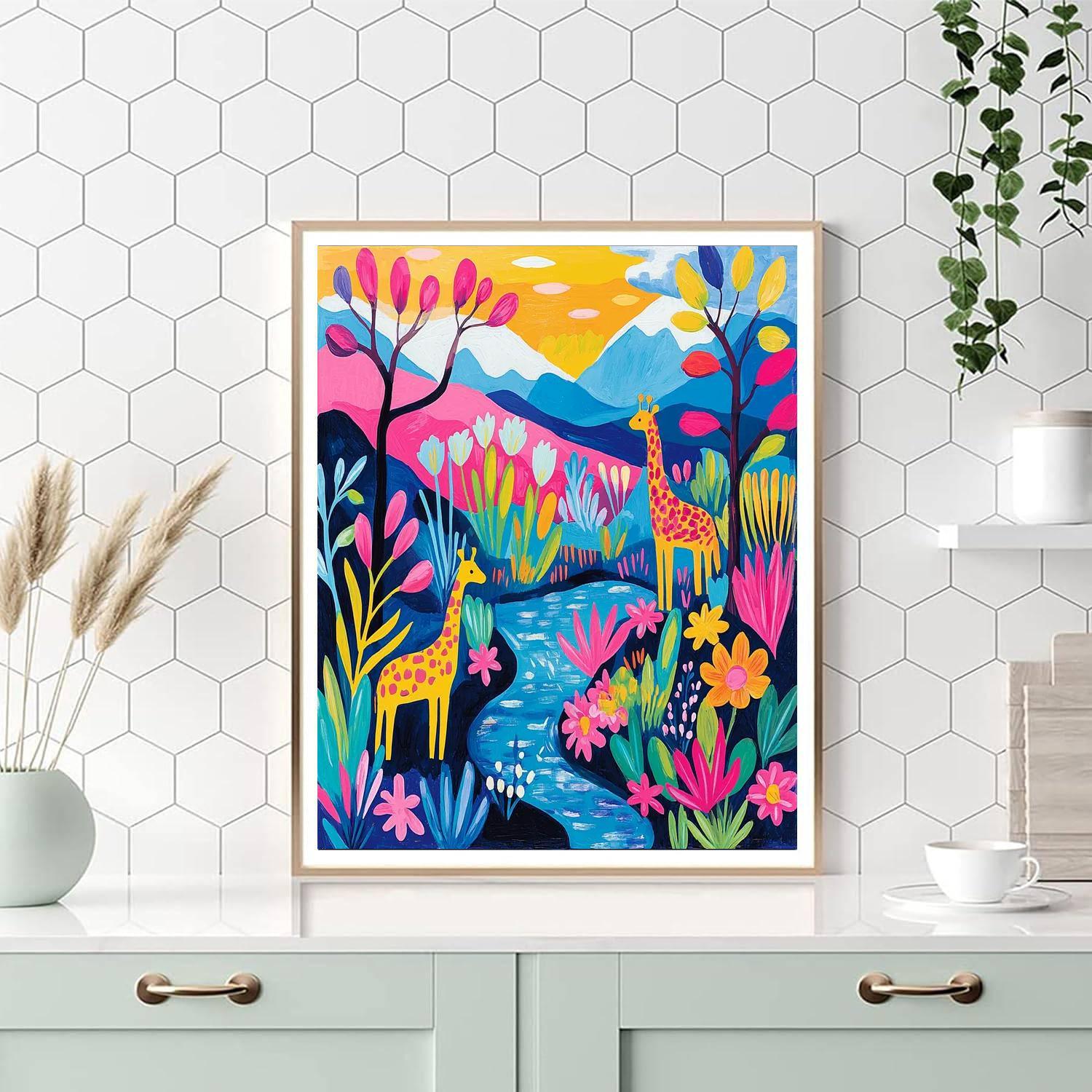 Charley Harper Inspired Playful Wildlife  DIY Paint By Numbers