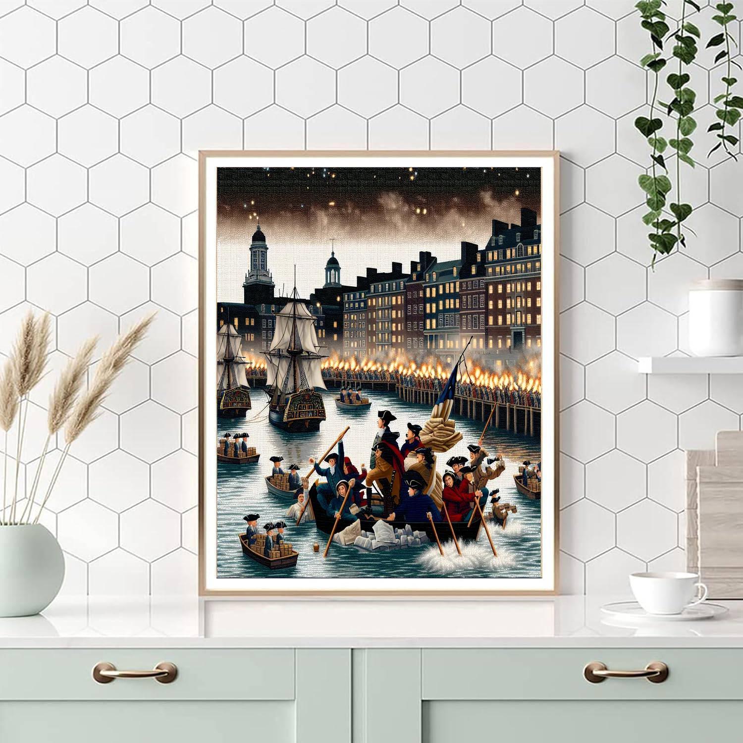 Boston Tea Party Reenactment - Usa Paint By Numbers