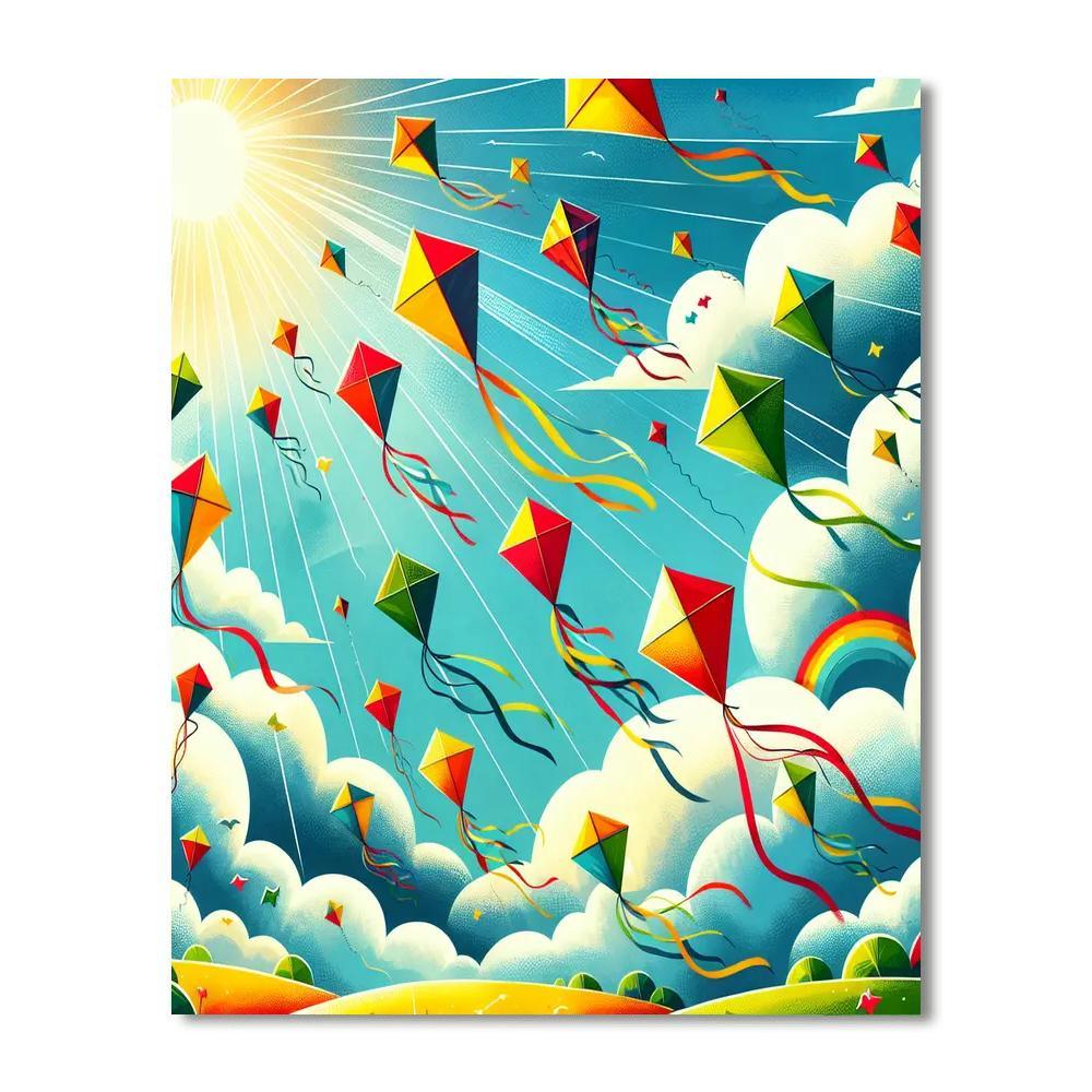 Whimsical Kite Festival DIY Paint By Numbers
